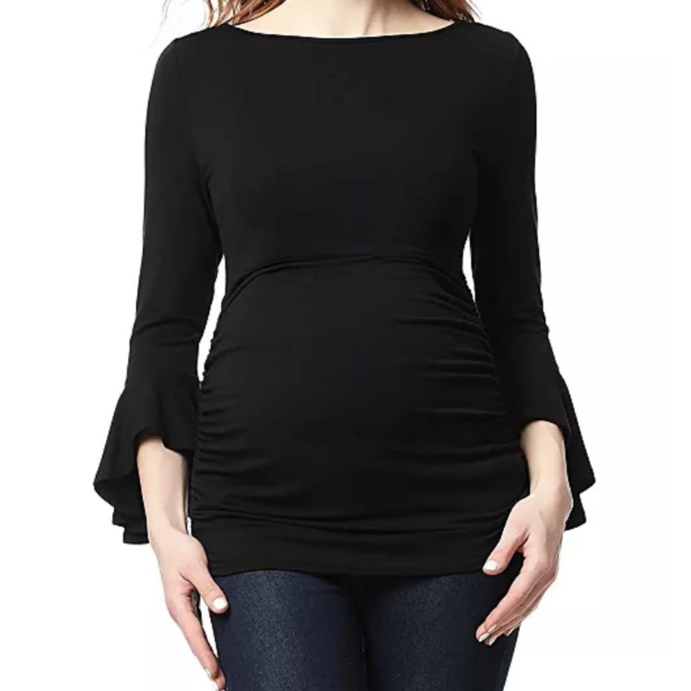 Never worn maternity top w/bell sleeves & ruching.